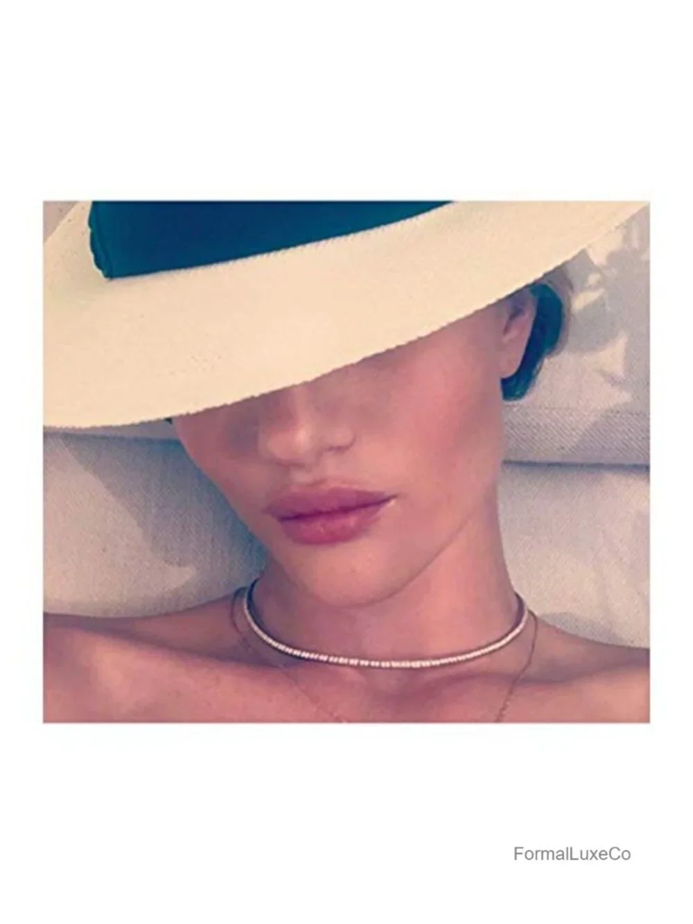 Sparkly Rhinestone Choker Diamond Chain Necklace with 925 Silver Plating